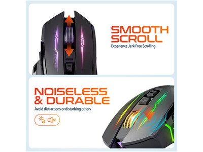 Delton G37 Wireless Ergonomic Optical Gaming Mouse, Black (DMGAM37ERG)