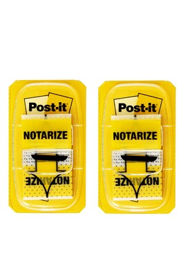 Post-it 'Notarize' Message Flags, 1" Wide, Yellow, 100 Flags/Pack (680-NZ2)