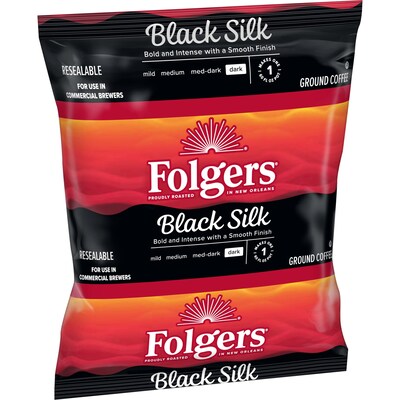 Folgers Black Silk Ground Coffee Filter Pack, Dark Roast, 1.4 oz., 40/Carton (SMU00016)