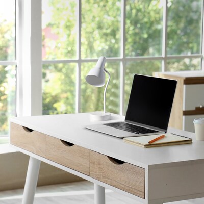 Simple Designs Sleek Essentials LED Desk Lamp, 15.2", White (LD1078-WHT)