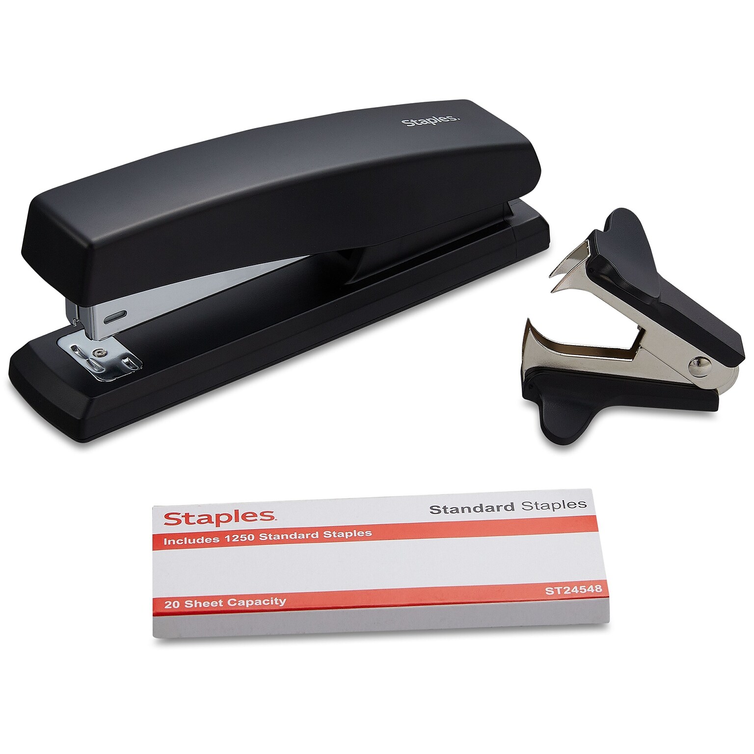 Staples® Combo Pack Desktop Stapler, 20-Sheet Capacity, Staples Included, Black (ST24548/24548)