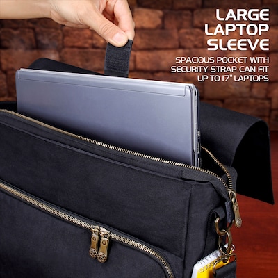 ENHANCE Tabletop Roleplaying Game Fabric Messenger Bag, Black (5871345)