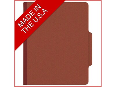Medical Arts Press Pressboard Classification Folder, 2 Dividers, 2" Expansion, Letter Size, Red, 10/Box (DV-T42-26-3RED)