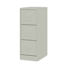 Hirsh Industries® Vertical Letter File Cabinet, 3 Letter-Size File Drawers, Light Gray, 15 x 22 x 40