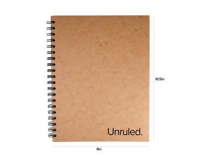 Roaring Spring Unruled Notebook 1-Subject Notebooks, 8" x 10.5", Natural Kraft, 12/Case (85204CS)