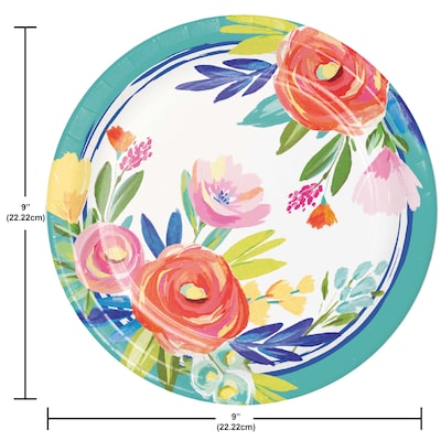 Say Hooray! Fragrant Florals Spring Disposable Tableware Set, 49/Pack (DTC9629E2A)