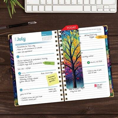 2026-2027 Excello Brands 8 x 5.5 Academic Weekly & Monthly Planner, Paperboard Cover, Black Tree Seasons (FSHN-AY26-58-32)