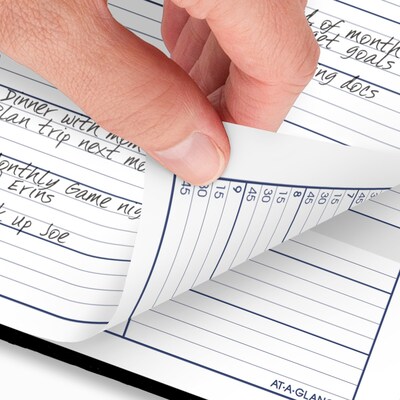 2026 AT-A-GLANCE DayMinder 8" x 11" Weekly Appointment Book Planner, Faux Leather Cover, Black (G520H-00-26)