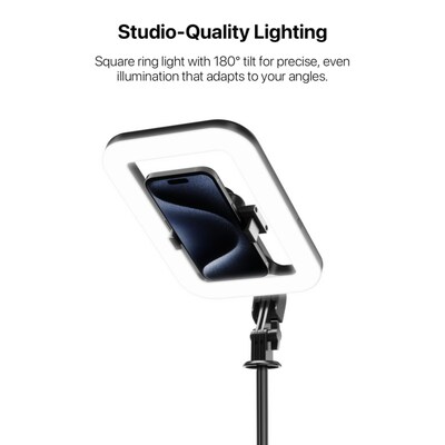 MyBat Pro Spotlight Tripod Stand with LED Ring Light Adjustable Aluminum Alloy Black