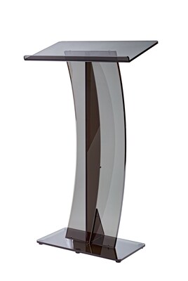 AdirOffice 47 Speaker Podium Lectern, Transparent Black (661-03-BLK)