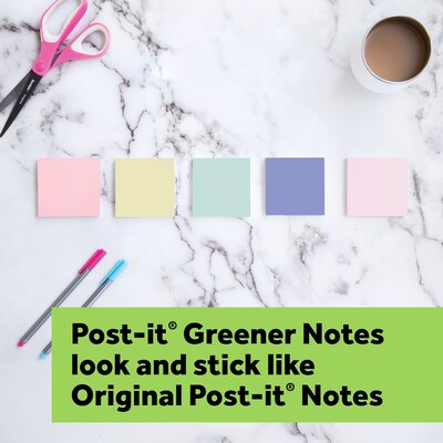 Post-it Recycled Notes, 3" x 3", Sweet Sprinkles Collection, 100 Sheet/Pad, 12 Pads/Pack (654-RP-A/654-A)