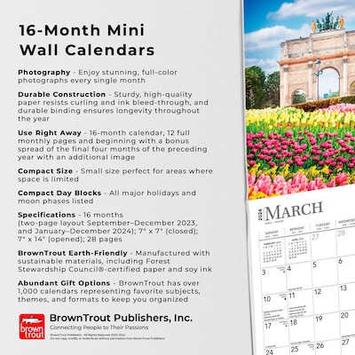2024 BrownTrout Paris 7" x 14" Monthly Wall Calendar (9781975464479)