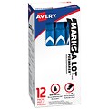 Avery Marks-A-Lot Desk-Style Permanent Markers, Chisel Point, Blue, 12/Pack (08886/98410)