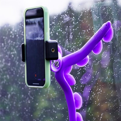 Tenikle Bendable Suction Cup Camera Mount & Holder, iPhone & Android Compatible, Purple (TPRO-01-PRL)