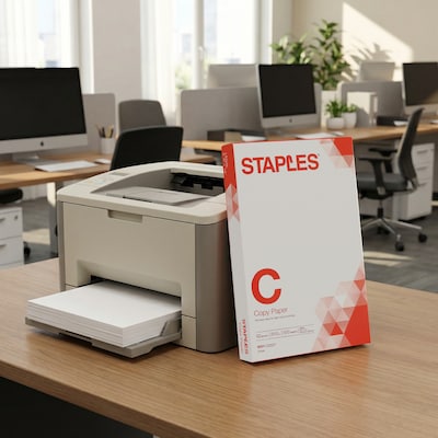 Staples Copy Paper, 8.5" x 14", 20 lbs., White, 500 Sheets/Ream (127035/08635-0)