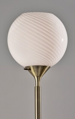 Adesso Swirl Torchiere 73.75"H Antique Brass Floor Lamp with Round Shade (3265-21)