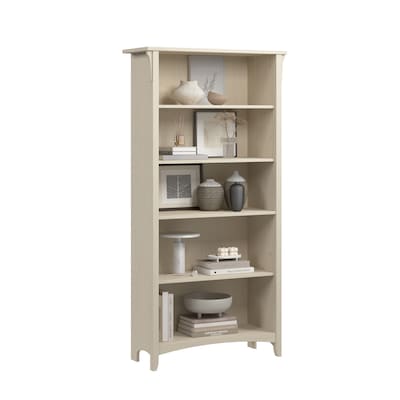 Bush Home Salinas Tall 5 Shelf Bookcase, Antique White (SAB132AW-03)