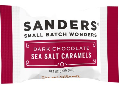 Sanders Small Batch Wonders Snack-Size Sea Salt Dark Chocolate Caramels, 24 oz., 48 Pieces/Box (27162)