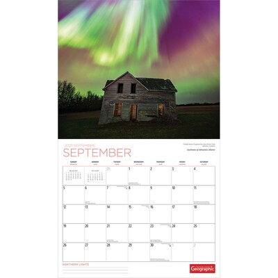 2027 BrownTrout Canadian Geographic Northern Lights 14" x 12" Monthly Wall Calendar, Assorted Colors (9781525617607)