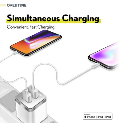 Overtime USB-A Charging Kit for Apple, 12W, White (DAC3IN1)