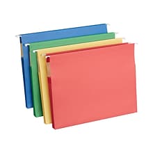 Staples Hanging File Folders, 3.5 Expansion, Stright Cut, Letter Size, Assorted Colors, 4/Pack (ST4