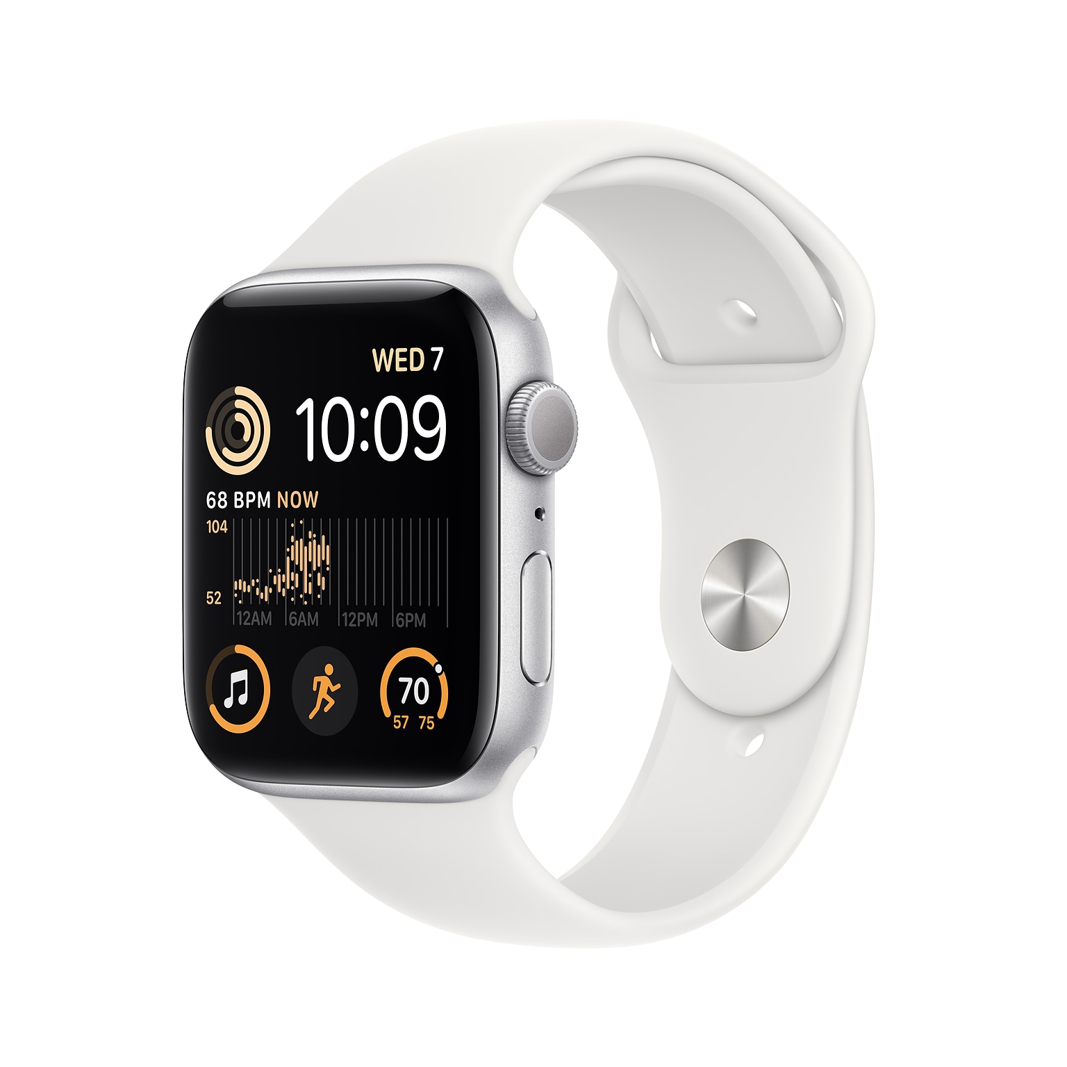 Apple Watch Series SE, Silver/White, 44mm (MNJ33LL/A)