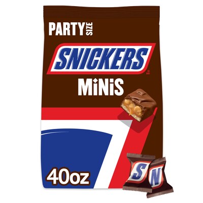 Snickers Minis Size Chocolate Candy Bars 4.4 oz Bag, Pack of 12