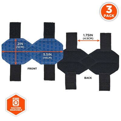 Chill-Its 6613 Hard Hat Cooling Ratchet Pad, Microfiber, Blue, 3/Pack (12449)