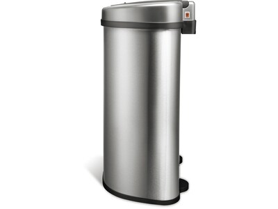 Nine Stars Stainless Steel Dual-Compartment Motion Sensor Trash Can, 18.5-Gallon, Silver (DZT-70-R3)