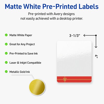Avery Rectangle Multipurpose Labels, 4 x 3-1/3, White, 40/Pack (19479370550)