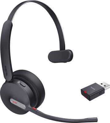 Yealink WH64 Hybrid Mono Wireless Noise Canceling Bluetooth Headset, USB-C, UC Certified (1208688)