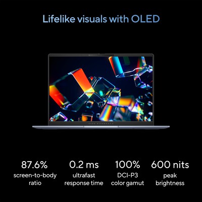 ASUS Vivobook S 14 OLED 14" Laptop, Copilot+ PC, Intel Core Ultra 7 258V, 16GB RAM, 1TB SSD, 17 Hour Battery, Windows 11 Home