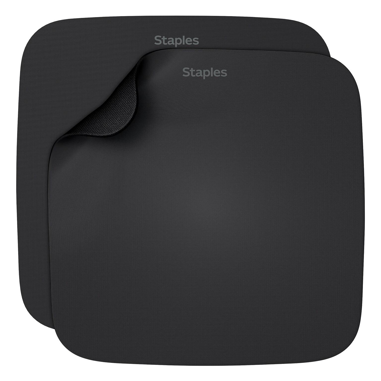 Staples TECH Non-Skid Mouse Pad, Black, 2/Pack (50678)