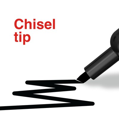 Staples Duramark Tank Permanent Marker, Chisel Tip, Black, 4/Pack (ST62930)