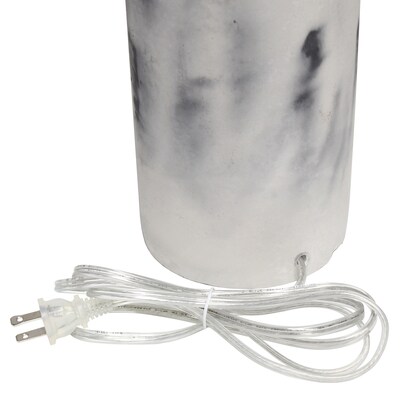 Lalia Home Marbleized Table Lamp with Fabric Shade, White (LHT-5012-WH)