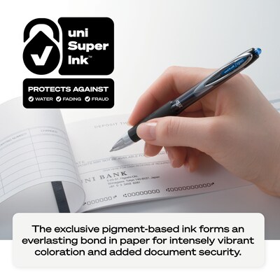 uni-ball Signo 207 Retractable Gel Pen, Fine Point, 0.5mm, Black Ink, 5/Pack (1960240)