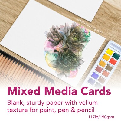 Strathmore 300 Series Mixed Media Cards & Envelopes, 6.875" x 5", White, 6/Pack, 3 Packs/Bundle (STTP305462-3)