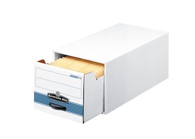 Bankers Box Stor/Drawer Steel File Storage Drawers, Legal Size, White/Blue, 6/Carton (00312)