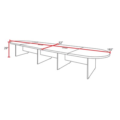 Regency Legacy 192"W Racetrack Shaped Laminate Conference Table w/ Charging Port, Noble Oak (LCTRT19252NO)