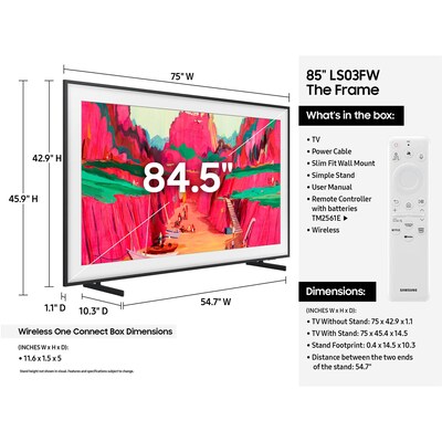 Samsung The Frame Pro 85” Smart 4K UHD AI Enabled TV (QN85LS03FWFXZA)