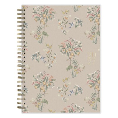 2027 Blue Sky Bespoke Letterpress Pears & Bluebirds 5.875 x 8.625 Calendar Year Weekly & Monthly Standard Planner