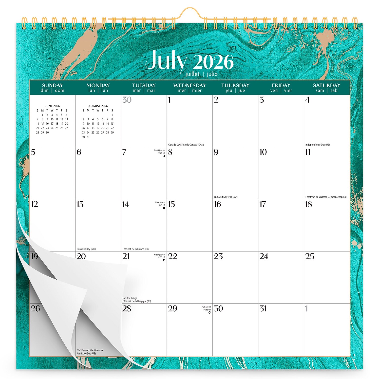2026-2027 Plato Crackled Blush 12 x 12 Academic Monthly Wall Calendar (9798330708222)