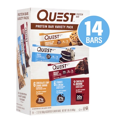 Quest Gluten Free Protein Bars Variety Pack, 2.12 oz., 14/Pack (220-02908)