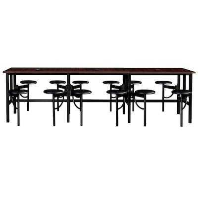 Regency Endure Standing Height Collaborative Table & Chair Set with 12 Pull-Out Stools, Walnut (9012-WLT-WLT)