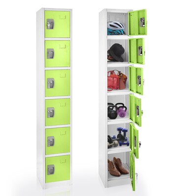 AdirOffice 72 6-Tier Green Storage Locker, 2/Pack (629-206-GRN-2PK)
