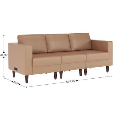 Flash Furniture Hercules Artemis LeatherSoft Reception Sofa, Cognac (ZB89213SCOGNAC)