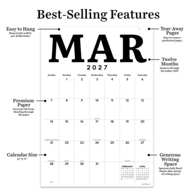2027 TF Publishing Medium Art 12" x 17" Monthly Desk or Wall Calendar, Multicolored (27-8512)