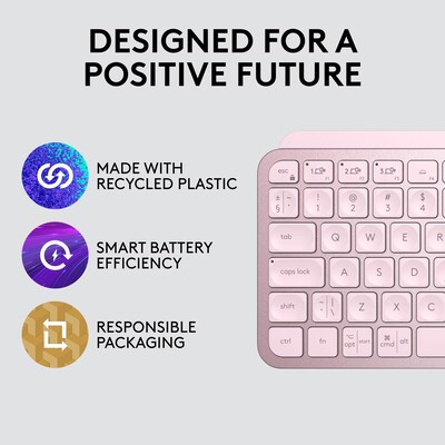 Logitech MX Keys Mini Wireless Ergonomic Keyboard, Rose (920-010474)