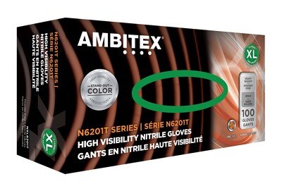 Ambitex N6201T Series Powder Free Orange Nitrile Gloves, XL, 1000/Carton (NXL6201T)