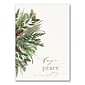 Custom Peaceful Greens Cards, with Envelopes, 5 5/8"  x 7 7/8" Holiday Card, 25 Cards per Set